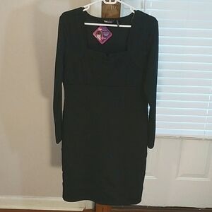 Shapesational Ultimate Shaping Black Long Sleeves Dress Size L Shape Built In